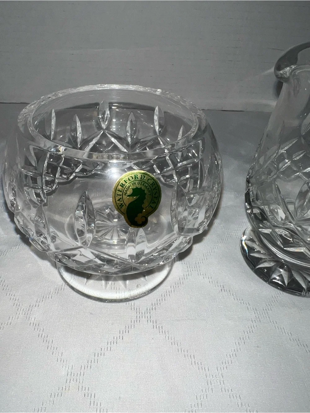 🔥🔥🔥 Waterford Crystal Lismore Footed Ftd Sugar & Creamer Set NIB